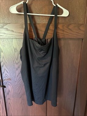Lands' End Black Swim Cami with Draped Neck